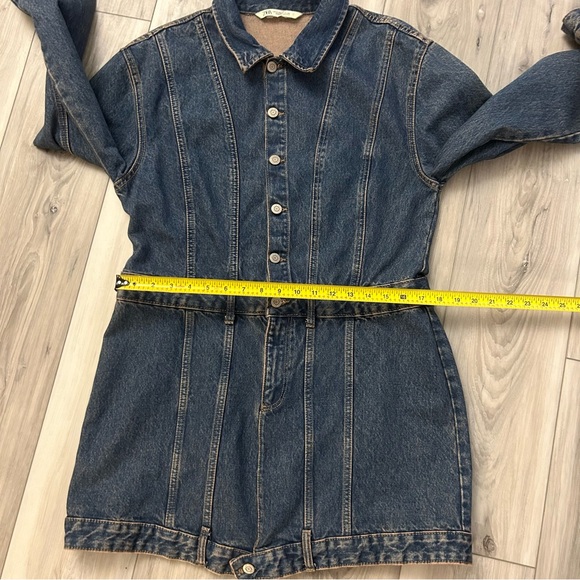 Zara Denim TRF Dress Size XL Blue EUC - Picture 5 of 11